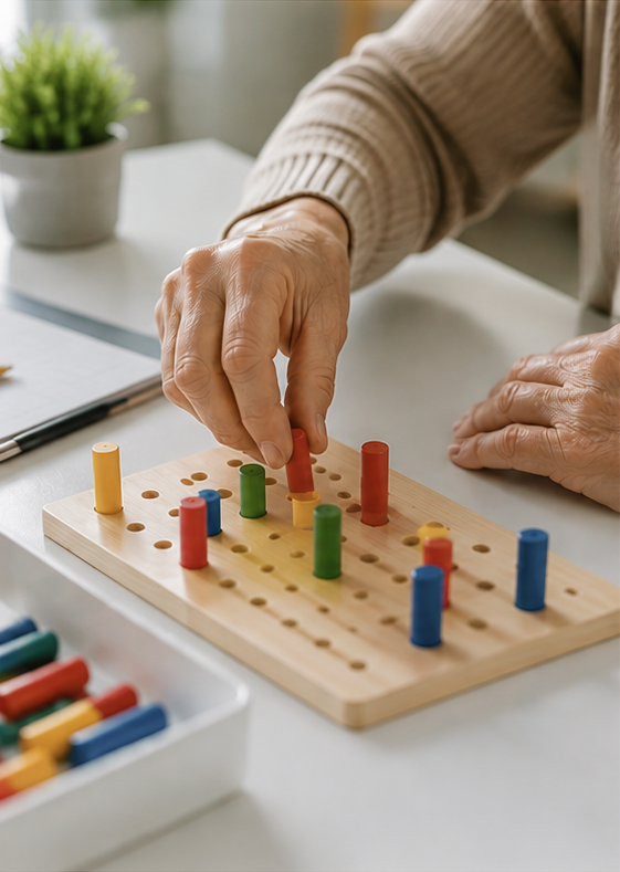 Neurologie Ergotherapie mit Patient in der Rehabilitation